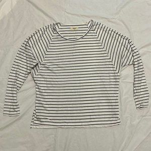 Madewell Women's Striped Long Sleeve Dolman Sleeve T-Shirt Size Medium